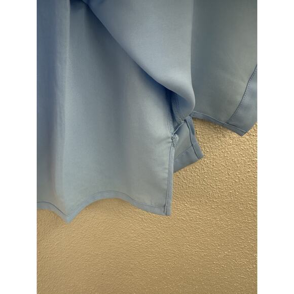 Drapers & Damons Womens Blouse Size XL Blue Short Sleeve Lined - Picture 6 of 12